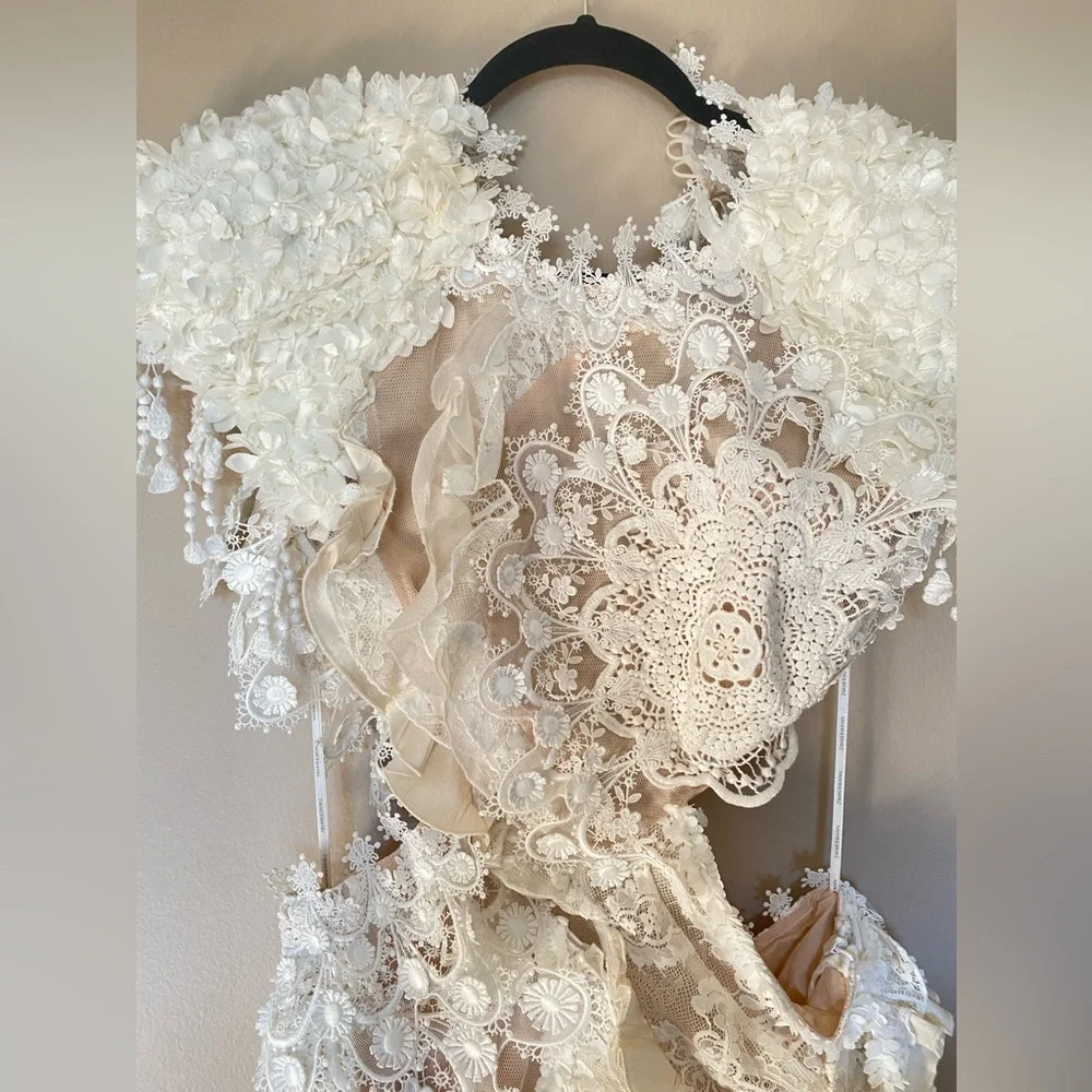 $3,750 Zimmermann Wonderland Lace Frill Dress  Ready to Wear AU1 - Picture 11 of 12